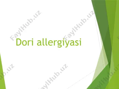 dori allergiyasi — PPTX
