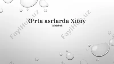 oʻrta asrlarda xitoy — PPTX