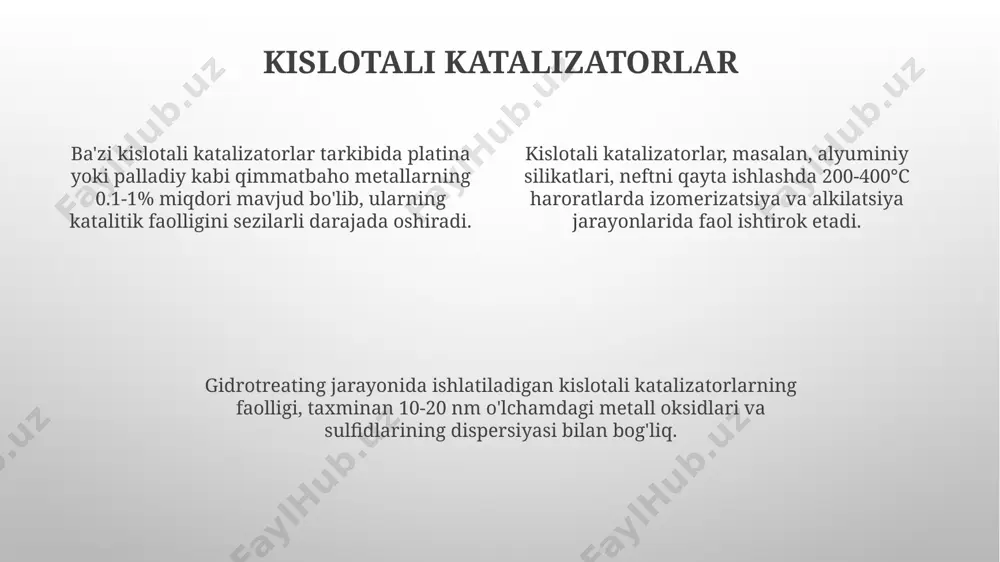 neftni qayta ishlashda qo'llaniladigan katalizatorlar - Page 4
