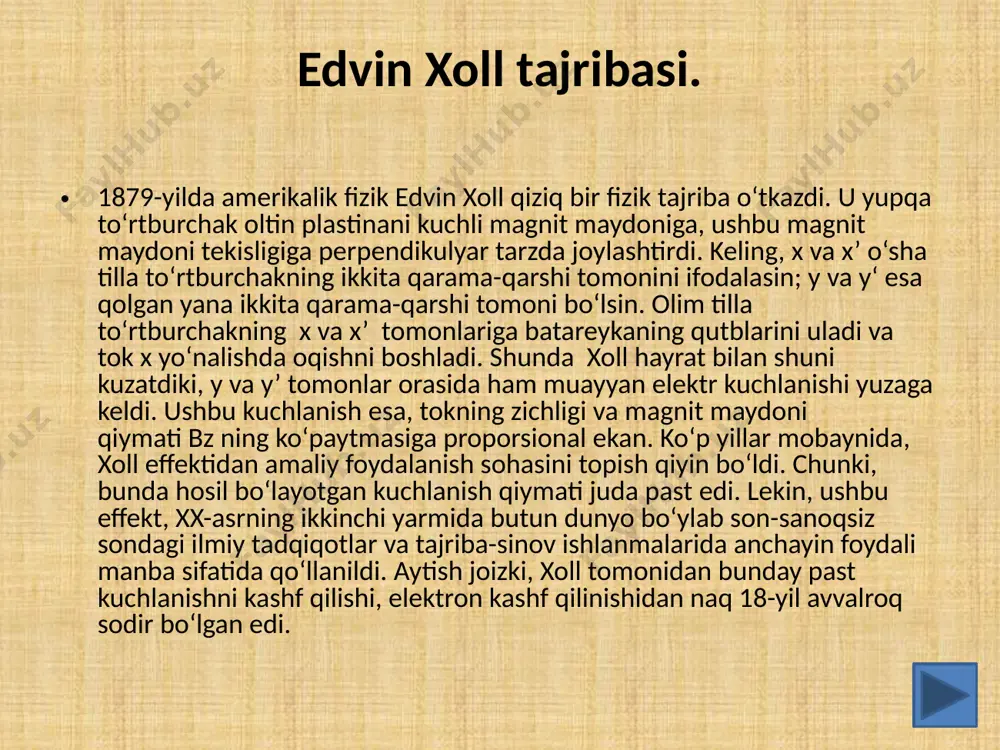 a , holli kvant effekti asosan metallarda sodir bo'ladi . xoll effekti - bu o'tkazuvchan material bo'ylab oqayotgan elektr tokiga ham, magnit maydonini qo'llashda tokka to'g'ri burchak ostida qo'llaniladigan tashqi magnit maydonga ham perpendikulyar elektr potentsialining hosil bo'lishini anglatadi. bu ta'sir 1879 yilda edvin xoll tomonidan kuzatilgan. kvantli hall effekti keyinchalik, hall effektining hosilasi sifatida aniqlandi. hall effekti va kvant xoll effektining asosiy farqi shundaki, hall effekti asosan yarimo'tkazgichlarda , holli kvant effekti asosan metallarda sodir bo'ladi . xoll effekti - bu o'tkazuvchan material bo'ylab oqayotgan elektr tokiga ham, magnit maydonini qo'llashda tokka to'g'ri burchak ostida qo'llaniladigan tashqi magnit maydonga ham perpendikulyar elektr potentsialining hosil bo'lishini anglatadi. bu ta'sir 1879 yilda edvin xoll tomonidan kuzatilgan. kvantli hall effekti keyinchalik, hall effektining hosilasi sifatida aniqlandi. hall effekti va kvant zal effekti o'rtasidagi farq nima? quyida infografikada hall effekti va kvant hall effekti o'rtasidagi farqlar keltirilgan. xulosa - xoll effekti vs kvant …