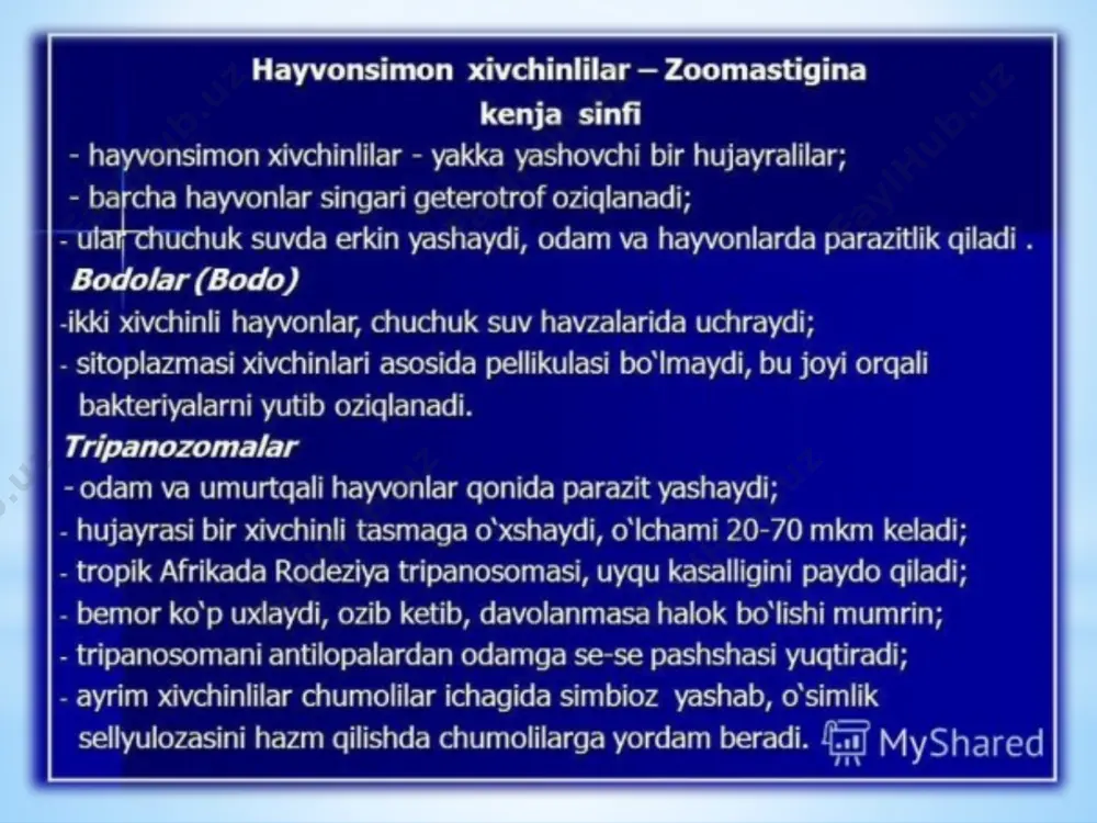 "kasallik tarqatuvchi bir hujayralilar" - Page 5