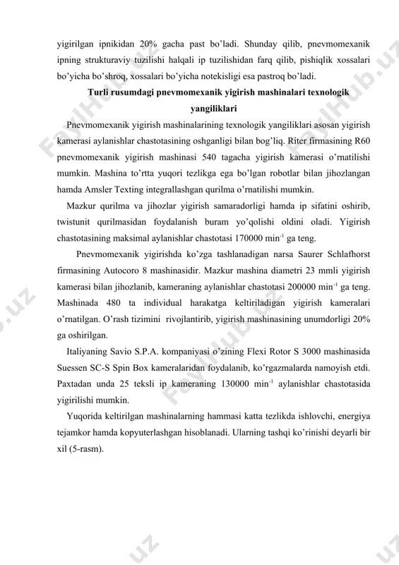 pnevmomexanik yigirish mashinasining takomillashuvi - Page 5