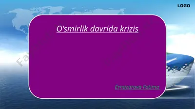 o'smirlik davri krizis — PPTX