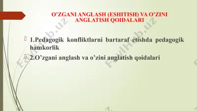o’zgani anglash va o’zini anglatish qoidalari — PPTX