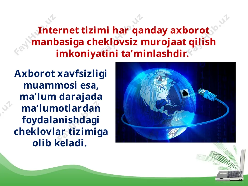 internetda saqlanayotgan axborot manbalarining xavfsizligi muammolari 11-sinf - Page 3