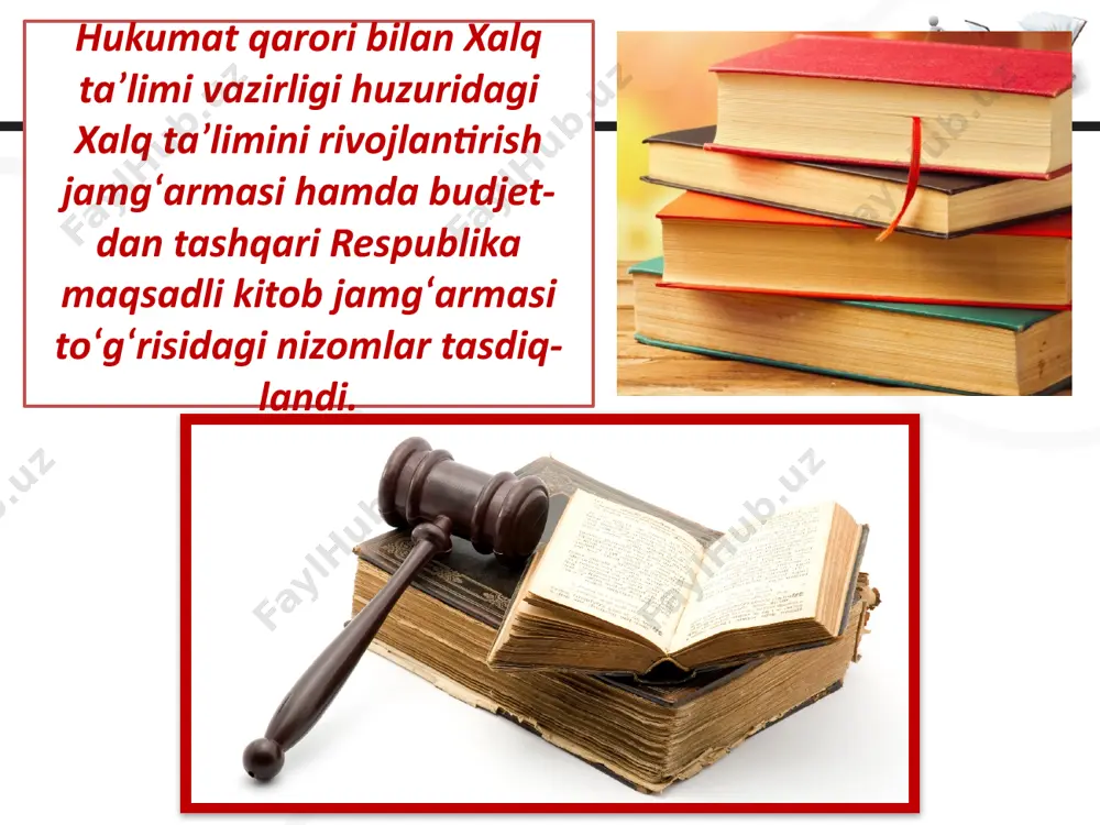 tadan ko‘rib chiqilib, takomillashtirilishi ko‘zda tutilgan. yangi jamg‘arma vazifalarida umumiy o‘rta ta’limning o‘quvchilarni mustaqil fikrlashga undaydigan davlat ta’lim standartlari va shuningdek, har bir hududda iqtidorli o‘quvchilar uchun prezident maktablari tashkil etish, hamda zamonaviy maktablar qurish rejalashtirilgan. ta’lim sifati yuqori bo‘lgan namunali maktablar tarmog‘ini kengaytirish ko‘zda tutilgan. image1.jpg image4.png image2.jpg image5.jpeg image6.jpeg image7.jpeg image8.jpeg image9.png image10.png image11.jpeg image12.jpeg image13.jpeg image14.jpeg image15.jpeg image16.jpeg image17.jpeg image18.jpeg image19.jpeg image20.jpeg image21.jpeg image22.jpeg image23.jpeg