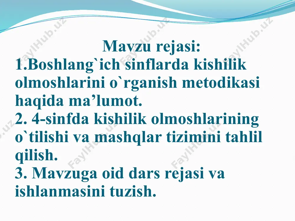 er yozda oromgohda dam oldi. sen qayerda dam olding? biz bugun muzeyga bormoqchimiz. siz ham borasizmi? men ularga havas qilaman. - o`quvchilar, birinchi gap kim haqida? (aziza haqida.) ikkinchi gap-chi? (bu gapda ham aziza haqida fikr bildirilgan.) - ikkinchi gapda aziza so`zi o`rniga qaysi so`z ishlatilgan? (u so`zi ishlatilgan.) - u so`zi ham shaxsni bildiryaptimi? (ha.) - u so`ziga so`roq bering. (kim?) qolgan gaplar ham shu tarzda tahlil qilinadi. so`ng ko`rgazma osilib, qoida tushuntiriladi: men, sen, u, biz, siz, ular so`zlari kishilik olmoshlaridir. kishilik olmoshlari kim? kimlar? so`roqlariga javob bo`ladi. kishilik olmoshlari kishilarni ko`rsatadi. o`quvchilarga mustaqil kishilik olmoshlarini qatnashtirib gaplar tuzish topshiriladi. yana ko`rgazma osiladi: shaxs birlik ko`plik ishaxs (so`zlovchi) men biz iishaxs (tinglovchi) sen siz iiishaxs (o`zga) u ular men, sen, u olmoshlari bitta shaxsni, biz, siz, ular olmoshlari ko`p shaxsni bildiradi. men, biz i shaxsni; sen, siz ii shaxsni; u, ular iii shaxsni bildiradi. 348-mashqni o`qitiladi. ajratilgan so`zlarga …