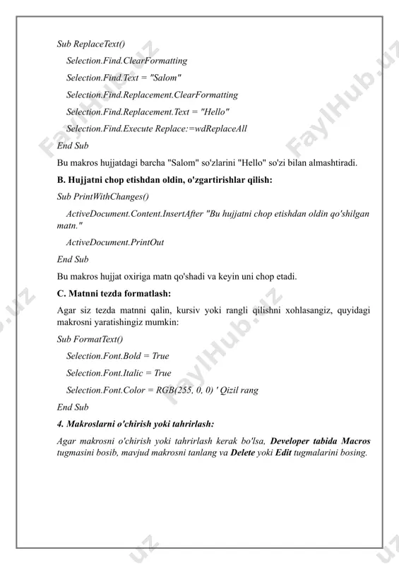ms word dasturida makroslarni yaratish - Page 4