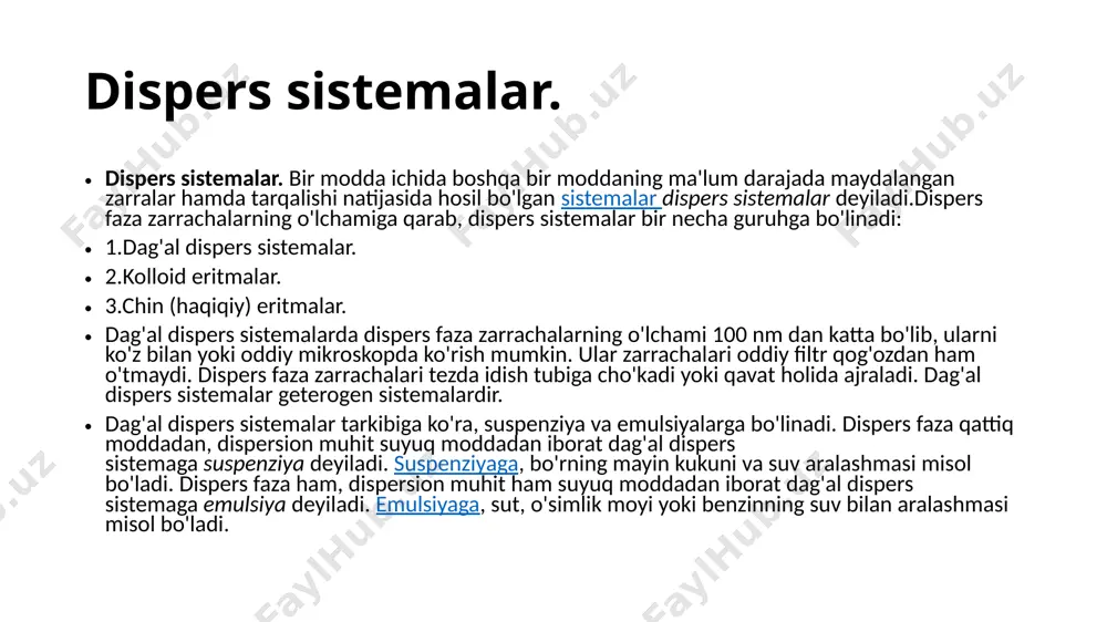 flash tamoyillari 1.maqsadiga qarab quyidagilar mavjud: -analitik elektroforez – moddalar aralashmasini sifat va miqdoriy tahlil qilish maqsadida ajratish; -preparativ elektroforez - alohida biokimyoviy jarayonlarda ishtirok etish uchun fraksiyalarni ajratishdan keyin ajratish. 2.tok manbasining zaryadiga qarab quyidagilar mavjud: -kataforez - ishlov beriladigan sirt manfiy elektr zaryadiga ega bo'lganda (ya'ni oqim manbaining salbiy kontaktiga ulangan) va -anaforez - sirt zaryadi musbat bo'lganda. 3. ajratilgan oqsillarning denaturatsiya darajasiga ko'ra ular quyidagilarga bo'linadi: mahalliy elektroforez va denaturatsiya sharoitida elektroforez mahalliy elektroforezdan farqli o'laroq, denaturatsiya sharoitida elektroforez ajratilgan oqsillarning fazoviy tuzilishini buzadigan kimyoviy reagentlardan foydalanishni o'z ichiga olad 4. tashuvchiga qarab elektroforez: tashuvchisiz, filtr qog'ozida tsellyuloza asetat plyonkalarida, kraxmalli jelda, agar va agaroz jellarida, poliakrilamid jelda. 5.axborot vositalarining yo'nalishiga qarab (jel, qog'oz va boshqalar) vertikal gorizontal. qog'oz elektroforezi aminokislotalarni elektr zaryadiga qarab ajratish imkonini beradi aminokislotalarni ajratishning eng oddiy usuli qog'oz elektroforezdir. aminokislotalar aralashmasini o'z ichiga olgan suvli eritmaning bir tomchisi berilgan ph qiymatiga ega …