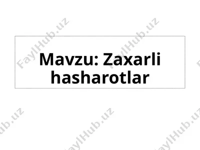 hasharotlar (insecta) — PPTX