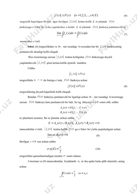 lеbеg intеgralining - additivligi va absоlyut uzluksizligi - Page 5
