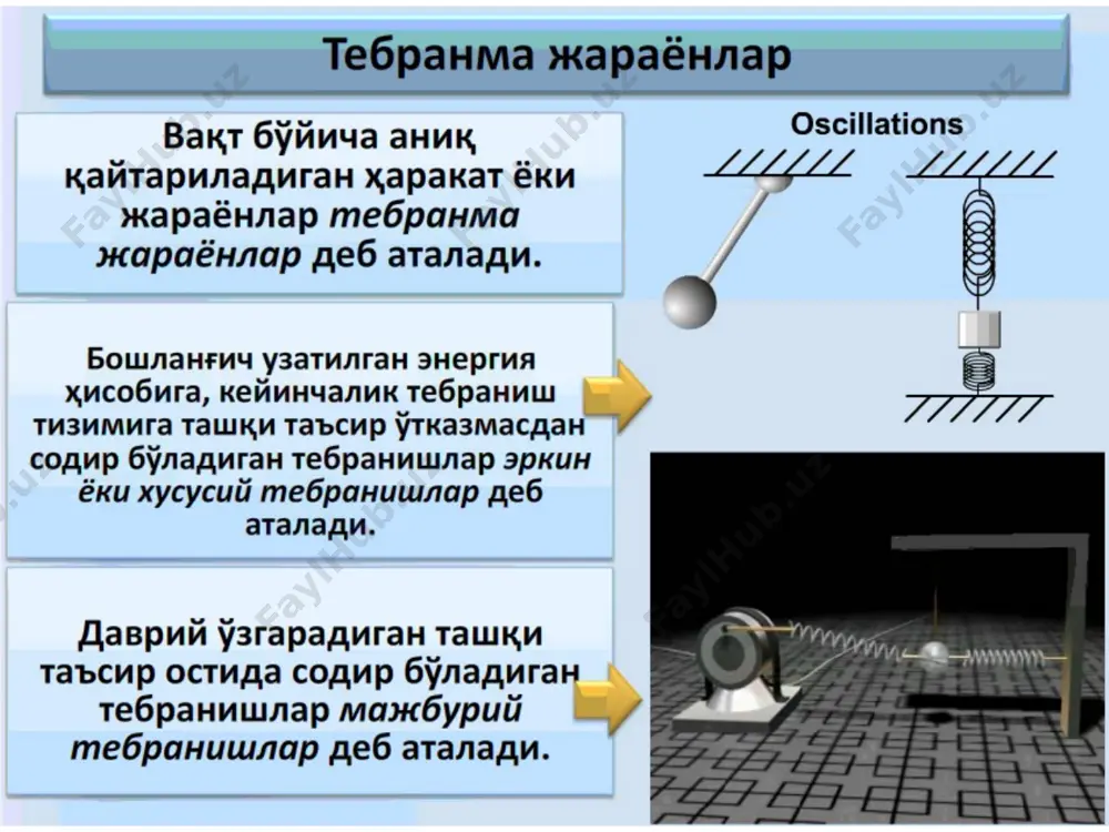 тебраниш ва тўлқинлар. гармоник тебранишлар - Page 3