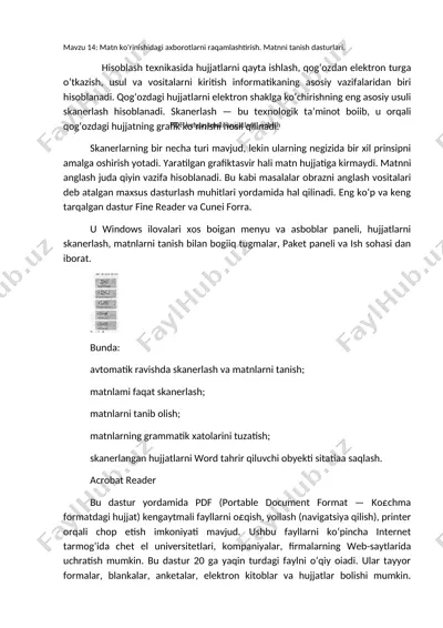 matn ko'rinishidagi axborotlarni raqamlashtirish — DOCX