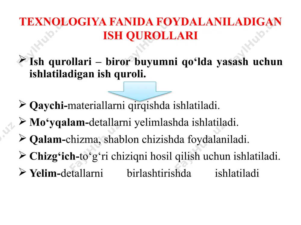 ish joyini tashkil qilish.texnika xavsizligi qoidalari - Page 5