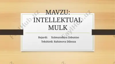 intellektual mulk — PPTX