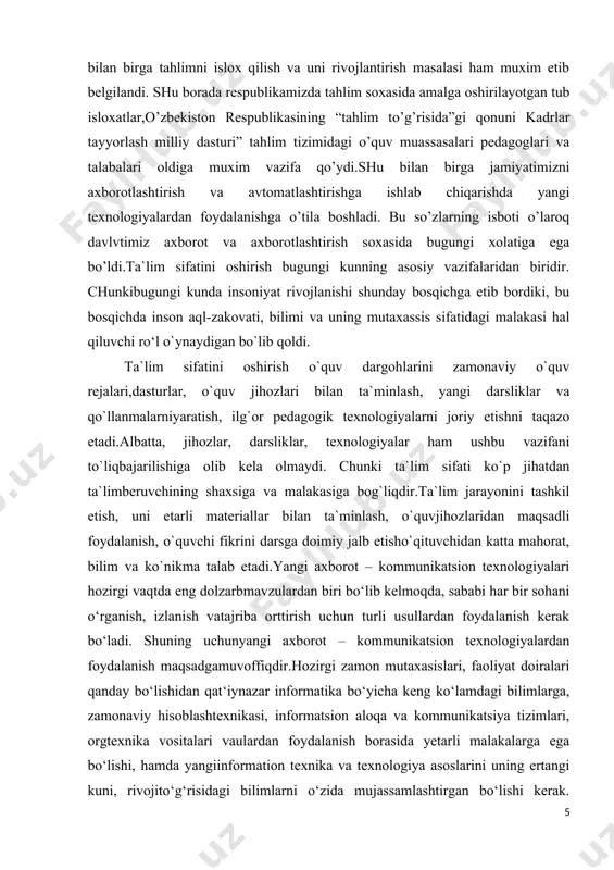 xini o’rganish. c# tilida kompanentalar bilan ishlash haqida tushunchalar olish va o’rganish.satrlar bilan ishlashda standart kutubxonalarni qo’llanilishini o’rganish. kurs ishining predmeti:: c# dasturlash tilida satr yaratish va kutubxonalrdan foydalanish. asosiy qism. 1.1 microsoft visual studio haqida. shunday qilib, c # tilida birinchi dasturni yarataylik. buning uchun nima kerak? birinchidan, biz dastur kodini chop etishimiz mumkin bo'lgan matn muharriri kerak. ikkinchidan, biz bir derleyici kerak, exe qo'llash matn muharriri yozilgan kodni kompilyatsiya edi. uchinchidan, dasturni kompilyatsiya qilish va amalga oshirish uchun zarur bo'lgan.net framework kerak. yozishni engillashtirish uchun, shuningdek, dasturiy kodni sinab ko'rish va disk raskadrovka qilish odatda maxsus ishlab chiqish muhitlaridan, xususan, visual studio-dan foydalanadi. c # dasturini yaratish uchun biz bepul va to'liq xususiyatli rivojlanish muhitidan foydalanamiz - visual studio community 2019, quyidagi manzilda yuklab olish mumkin: microsoft visual studio 2019. visual studio 2017-dan ham foydalanishimiz mumkin.dasturni ishga tushirish uchun пуск->program->microsoft visual studio->microsoft visual studio 2019 ketma-ketlik bajariladi. 1-rasm.microsoft …
