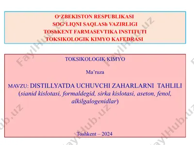 toksikologik kimyo — PPTX