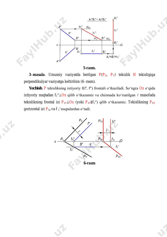 geometrik shakllarning proyeksiyalaridagi holatlari - Page 5