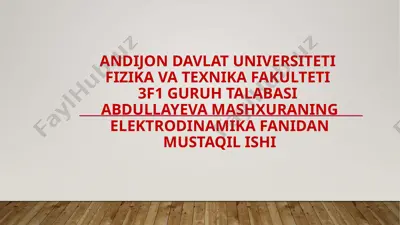 nochiziqli dielektrik singdiruvchanligi — PPTX