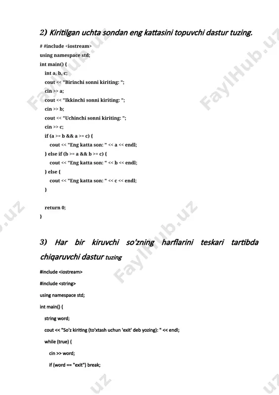dasturlash asoslari ii – amaliy mashgʻulot - Page 3
