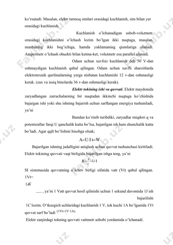 nishi bo’lgan, bir amper tok kuchi hosil qilgan o’tkazgichning qarshiligi 1 om deb hisoblanadi, ya’ni ayrim hollarda elektr qarshiligi o’rniga (qarshiliklari parallel ulangan zanjirlarda) unga teskari bo’lgan kattalik o’tkazuvchanlikdan foydalaniladi, ya’ni foydalaniladigan adabiyotlar: 1. m.n. muminova, m.a. maksumova «kasbiy etika va etiket», uslubiy qo’llanma, t.,2006. 2. i. a. karimov «istiqlol va ma’naviyat» t.,1994. 3. i. a. karimov «o’zbekiston buyuk kelajak sari» t.,1998. 4. n. e. muhammadiyev «kasb etikasi va estetik madaniyati»- toshkent,1998 y. 5. m. abdullayev, e. xakimov «vvedeniye v etiku»-namangan, 1998. 6. abdulla sher «axloqshunoslik» ma’ruzalar matni, toshkent, 2000 7. v.g. fedsov «kultura servisa» uchebno-prakticheskoye posobiye - m., «prior», 2001. 8. a.a. avloniy «turkiy guliston yohud ahloq», t. 1992. 9. y. y. petrunin, v.k. borisov «etika biznesa» m., «delo»,2000. 10. s. s. gulomov «tadbirkorlik va kichik biznes» - t., «shark», 2002. image6.png image7.png image8.png image9.png image10.png image11.png image12.png image13.png image1.jpg image2.jpg image3.jpeg image4.jpeg image5.png