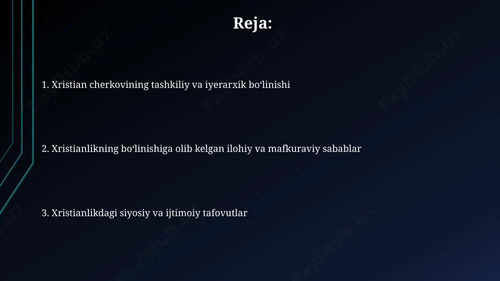 kuchaygan, bu esa cherkovlarning boʻlinishiga olib kelgan. millatchilik davrida vizantiya imperiyasi ichidagi siyosiy va diniy ta'sirlar, 1054-yilda buyuk shizm deb ataluvchi sharqiy va gʻarbiy cherkovlarning rasmiy ajralishiga olib kelgan. bu esa ikki asosiy oqim - katolik va pravoslavlikning shakllanishiga sabab boʻlgan. axloqiy kelishmovchiliklar 4-5-asrda rim imperiyasi hududida, ayniqsa konstantinopol va rim kabi yirik shaharlarda, ilohiylik va cherkov ta'limotlari yuzasidan yuzaga kelgan kelishmovchiliklar, keyinchalik sharqiy va g'arbiy cherkovlarning bo'linishiga sabab bo'ldi. 1054-yilda, cherkov rahbarlari o'rtasidagi, ikonoklazmlar masalasi va filioque qo'shimchasi kabi mazhabviy tafovutlar tufayli, konstantinopolda rasman buyuk shizm yuz berdi, bu esa g'arbiy va sharqiy diniy an'analarini ajratdi. xristianlikning boʻlinishiga olib kelgan asosiy sabablar 4-asrda konstantinopolning yangi poytaxt sifatida tanlanishi va rim bilan boʻlgan masofaviy boshqaruv, gʻarb va sharq cherkovlari oʻrtasida siyosiy va maʼmuriy farqlarni kuchaytirdi, bu esa keyinchalik boʻlinishga olib keldi. fillioque bahsi, 11-asrda rim papasi tomonidan nikea imon bayonotiga qoʻshilgan "va oʻgʻuldan" ibodasi, sharq cherkovlari bilan gʻarb cherkovlari oʻrtasidagi …