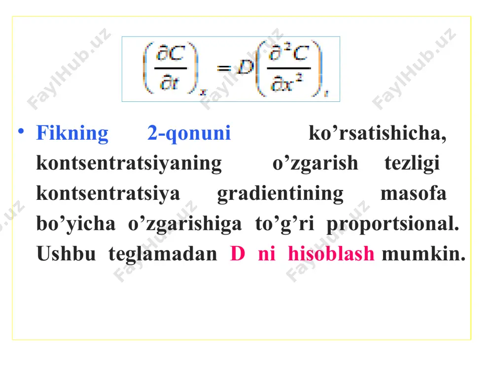 odda massasi. * ekstraktsiya mn- n marta ekstraktsiyadan keyin qolgan modda miqdori. n- ekstraktsiyalar soni. bir marta ekstraktsiya formulasi bir marta ekstraktsiya formulasi ekstraktsiya demak, kichik portsiyalar bilan qayta-qayta ekstraktsiya qilingan taqdirda yaxshi natija chiqishi bilan birga, erituvchi ham kam sarf bo’ladi. lekin, bo’lib-bo’lib ekstraktsiya qilish ko’p vaqt talab qilishi va ko’p energiya sarf bo’lishini ham hisobga olish kerak. 1 1 v m c сув = ( ) 2 1 . v m m c o орг - = ( ) 2 1 1 1 . v m v m m с c o сув орг × × - = = k 1 1 1 2 1 v m v m v m o - = × k 1 1 1 2 1 v m v m v m o = + × k ( ) 1 1 2 1 v m v v m o = + × k …
