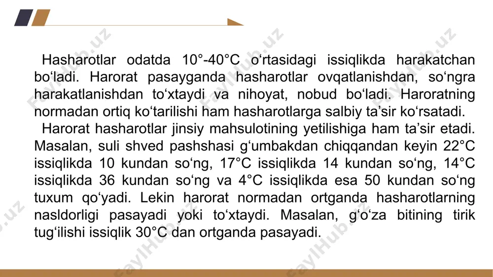 hasharotlar hayotida abiotik omillar - Page 3