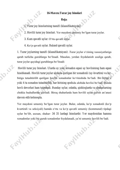 turar joy binolari — PDF