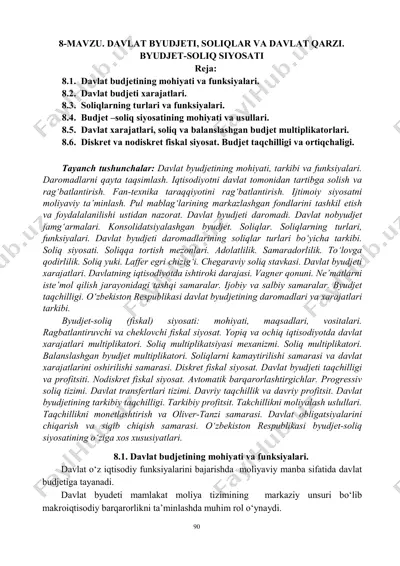 davlat byudjeti, soliqlar va davlat qarzi — PDF