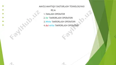 tarmoqlanuvchi algoritm — PPTX