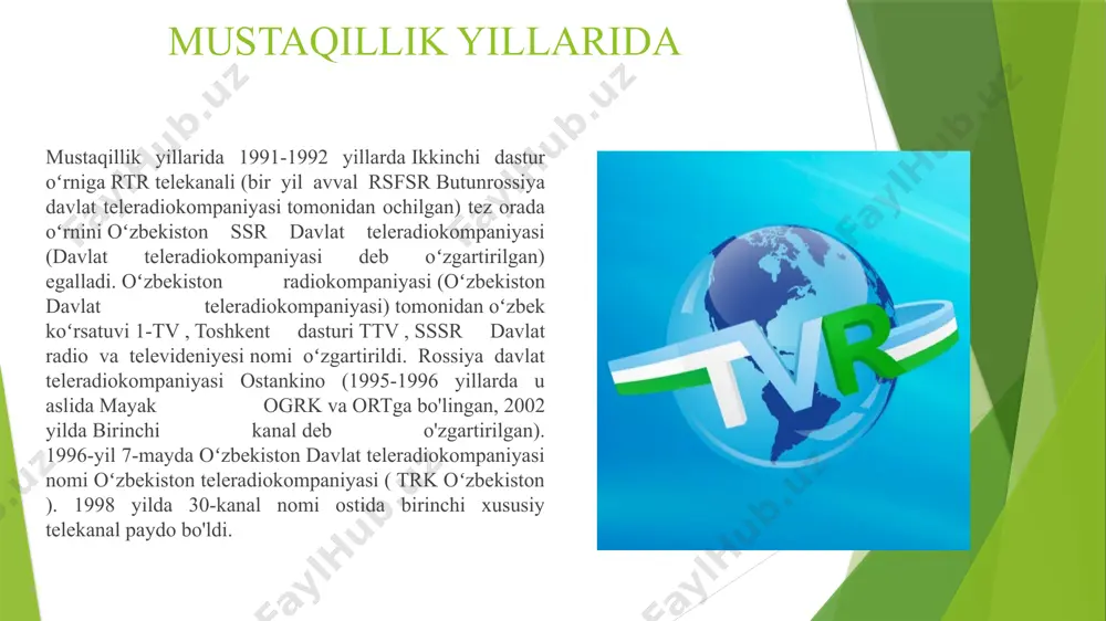 televideniyaning paydo bo’lishi va o’zbekistonda rivojlanishi - Page 5