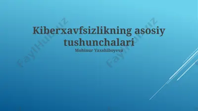 kiberxavfsizlikning asosiy tushunchalari — PPTX