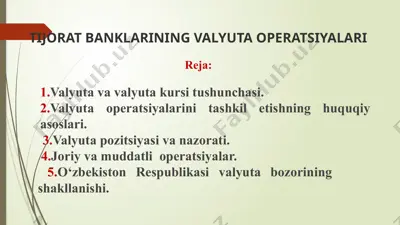 valyuta operatsiyalari — PPTX