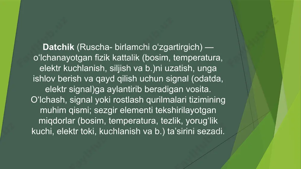 dht22 — namlik va haroratni o'lchash uchun mo'ljallangan arzon echim, oddiy sxemalar va o'rganish uchun juda yaxshi. termistor, sig'imli sensor dht11 va dht22 ning asosidir. ichki chip adc - ni bajaradi, chiqishda har qanday mikrokontroller tushunadigan "raqam" beradi. dht11 dht22 dan o'lchov diapazoni va ovoz berish chastotasi bilan farq qiladi: namlik — dht11 uchun 20-80% va dht22 uchun 0-100% ; harorat dht11 uchun 0°c dan +50°c gacha va dht22 uchun -40°c dan +125°c gacha; sensor havo namligini 0...99,9% oralig'ida, ±2% xato chegarasi bilan, shuningdek -40...80 °c dan ±0,5 °c gacha bo'lgan haroratni o'lchaydi. besleme zo'riqishida 3,3...5,5 v bo'lishi mumkin, bundan tashqari, sensor kam quvvat sarflaydi, uyqu rejimida iste'mol oqimi atigi 15 ma ni tashkil qiladi. sensor bilan aloqa bitta simli chiziq orqali amalga oshiriladi, aloqa protokoli 1-simga o'xshash, ammo soddalashtirilgan. dht22 sensori o'zidan oldingi dht11 dan o'lchanadigan miqdorlarning kengroq diapazoni bilan farq qiladi rasmda vaqtinchalik xususiyatlarga ega ma'lumotlarni uzatish diagrammasi …