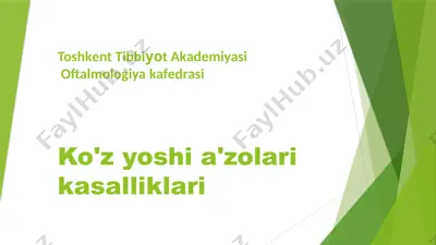 ko'z yoshi a'zolari kasalliklari — PPTX