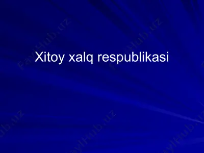 xitoy xalq respublikasi — PPTX