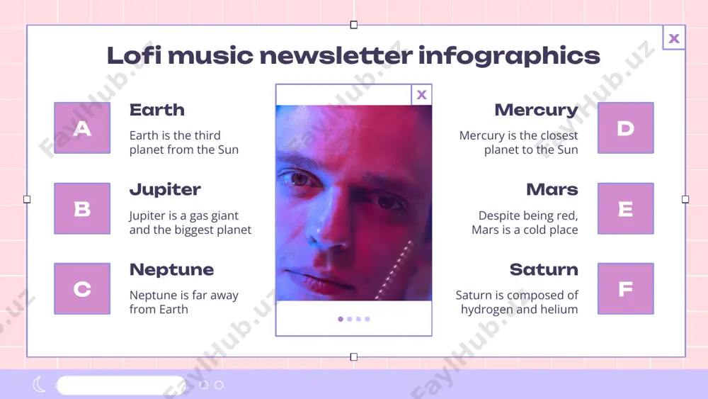 s actually a cold place. it’s full of iron oxide dust 25% 50% 75% x lofi music newsletter infographics 01 hip hop despite being red, mars is a cold place follow the link in the graph to modify its data and then paste the new one here. for more info, click here 04 ambient mercury is the closest planet to the sun 02 electronic jupiter is the biggest planet of them all 03 lofi rock venus has a very beautiful name x lofi music newsletter infographics 22,230 minutes listened hip hop top genre october 15,628 minutes listened ambient top genre november 16,468 minutes listened soul top genre december 12,550 minutes listened r&b top genre january x x x x x lofi music newsletter infographics saturn is a gas giant top 01 artist name mars is a very cold place top 02 artist name neptune is far away from us top …