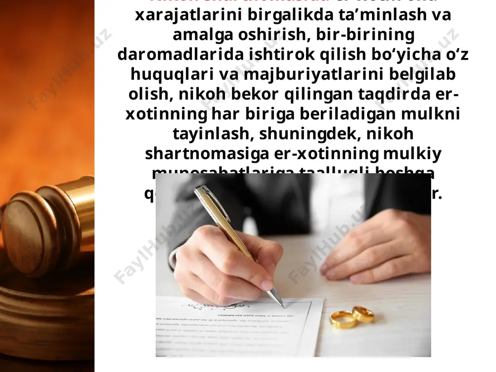 er va xotin mol-mulkining shartnomaviy tartibi 11-sinf - Page 5