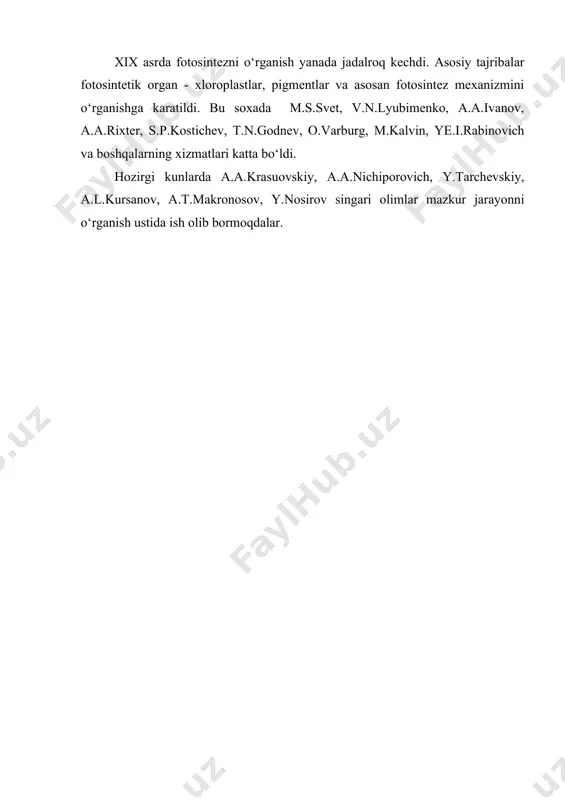 fotosintezning biosferadagi va xujayra metobolizmidagi о‘rni, о‘rganish uslublari - Page 4
