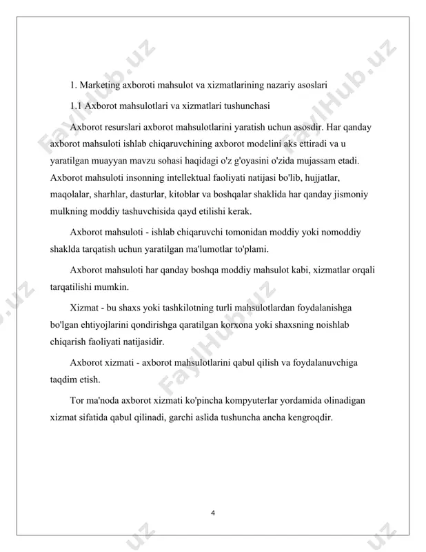 ma'lumotlarni tavsiflash, saqlash va manipulyatsiya qilishning umumiy tamoyillariga asoslanadi. ma'lumotlar bazalari tegishli xizmatlar tomonidan axborot xizmatlarini tayyorlashda manba va o'ziga xos yarim tayyor mahsulotdir. ma'lumotlar bazalari, garchi ular bunday nomlanmagan bo'lsalar ham, kutubxonalar, arxivlar, fondlar, ma'lumot byurolari va boshqa shunga o'xshash tashkilotlarda kompyuter asriga qadar mavjud edi . ularda hodisalar, hodisalar, ob'ektlar, jarayonlar, nashrlar va boshqalar haqidagi barcha turdagi ma'lumotlar mavjud. kompyuterlarning paydo bo'lishi bilan saqlanadigan ma'lumotlar bazalari hajmi sezilarli darajada oshadi va shunga mos ravishda axborot xizmatlari doirasi kengayadi. keling, ma'lumotlar bazalarining tasnifini axborot xizmatlari va mahsulotlarini tizimlashtirish uchun ulardan foydalanish nuqtai nazaridan ko'rib chiqaylik. ma'lumotlar bazalari odatda bibliografik va bibliografik bo'lmaganlarga bo'linadi. bibliografik ma'lumotlar bazalarida hujjatlar to'g'risidagi ikkinchi darajali ma'lumotlar, jumladan, tezislar va izohlar mavjud. bibliografik bo'lmagan ma'lumotlar bazalarining ko'p turlari mavjud: turli ob'ektlar va hodisalar haqidagi ma'lumotlarni o'z ichiga olgan ma'lumotnomalar, masalan, manzillar, jadvallar, do'kon telefon raqamlari va boshqalar; maqolalar, jurnallar, broshyuralar va boshqalar kabi asosiy ma'lumotlarni …