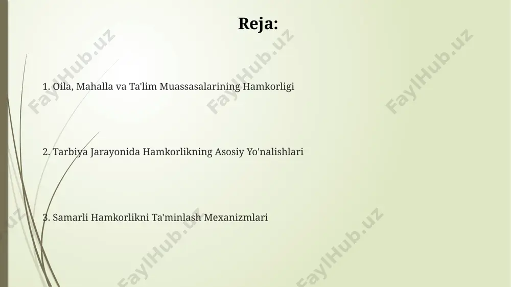 'lgan bolalarda samarqanddagi an'anaviy qadriyatlarga asoslangan axloqiy me'yorlarni shakllantirish va ularni ijtimoiy hayotga tayyorlashdan iborat. oila, bolaning dastlabki 3 yilida uning nutqini rivojlantirish, 5-10 ta asosiy so'z birikmalarini o'rgatish va maktabga tayyorgarlikni ta'minlash bo'yicha muhim rol o'ynaydi. tarbiya jarayonida hamkorlikning ahamiyati farg'ona viloyatida amalga oshirilgan "mehr-oqibat" dasturi doirasida 1000 dan ortiq oilaga psixologik va pedagogik yordam ko'rsatish orqali, oilaviy tarbiyaning samaradorligini 30% ga oshirishga erishildi. samarqanddagi 2022-yilgi tadqiqotlar shuni ko'rsatdiki, oila, mahalla va ta'lim muassasalarining birgalikdagi harakatlari o'quvchilarning axloqiy-ma'naviy tarbiyasi darajasini 15% ga oshirgan. toshkent shahridagi 5 ta maktabda o'tkazilgan eksperiment natijalariga ko'ra, ota-onalar, mahalla faollari va o'qituvchilarning birgalikdagi ishtiroki o'quvchilarning o'z-o'zini tarbiyalash ko'nikmalarini 25% ga yaxshilashga yordam bergan. kelajak rejalari va tavsiyalar farg'ona vodiysidagi 30 dan ortiq mahallada o'tkazilgan tadqiqotlar, oilaviy ta’lim bilan mahalla va maktabning faol hamkorligi o'quvchilarning ijtimoiy moslashuvini yaxshilayotganini ko'rsatdi. 2023-yilgi samarqand viloyati ma’lumotlariga ko'ra, oila, mahalla va ta’lim muassasalarining birgalikdagi sa’y-harakatlari natijasida bolalar jinoyatchiligi 15% …