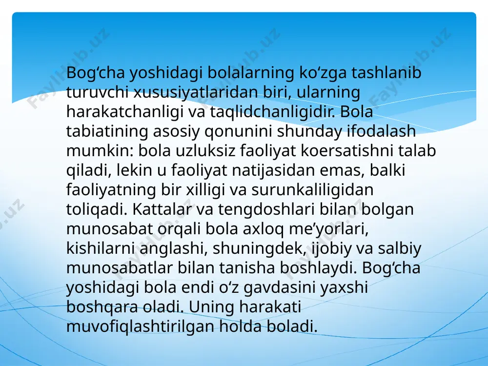"maktabgacha yosh davrida psixik rivojlanish xususiyatlari" - Page 5