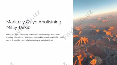 markaziy osiyo aholisining milliy tarkibi — PPTX