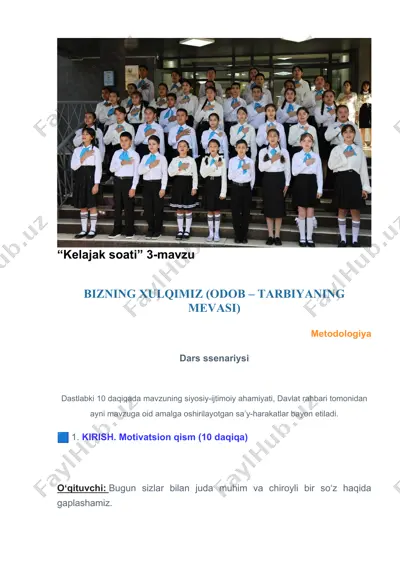 bizning xulqimiz (odob – tarbiyaning mevasi) — DOCX