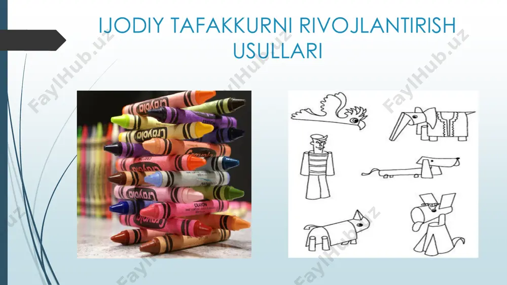savollarga to'g'ri javoblar berilgan bo'lishi mumkin. tabiiyki, bu fikrlashning ajralib turadigan turi bo'lib, odatda ijodiy deb hisoblanadi. bunday fikrlash tasavvur bilan chambarchas bog'liq. divergent vazifalar an'anaviy maktablarda kamdan- kam qo'llaniladi. pravoslav ta'lim odatda odamda nostandart fikrlash ko'nikmalarini rivojlantirishni o'z oldiga maqsad qilib qo'ymaydi, shu sababli turli vazifalar alohida ahamiyat kasb etadi: divergent fikrlash asosan har qanday sohada ijodiy faoliyat uchun zarurdir turli materiallardan kollajlar namunalari psixolog j. gildford juda qiziqarli va shuning uchun juda mashhur vazifani taklif qildi: taniqli mavzuning iloji boricha ko'proq turli xil original dasturlarini topish. bunday ob'ekt sifatida siz g'isht, bo'r, gazeta va boshqalarni ishlatishingiz mumkin. ushbu vazifani bajarish uchun odatda besh dan olti daqiqagacha vaqt ketadi. natijalarni tahlil qilish jarayonida barcha javoblar hisobga olinadi, topshiriqqa mos kelmaydiganlar takrorlanadi yoki kulgili deb hisoblanishi mumkin. ushbu vazifani katta maktabgacha tarbiyachiga ham, kattalarga ham berish mumkin. bunday holda, fikrlashning mahsuldorligi va o'ziga xosligi baholanadi. ko'proq g'oyalar, ular orasida g'ayrioddiy …