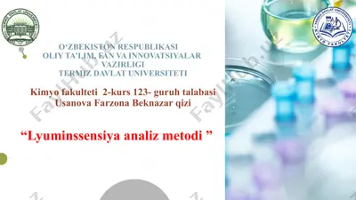 "lyuminssensiya analiz metodi" — PPTX