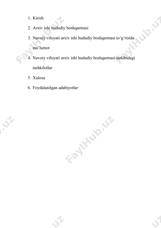 filiallari” so‘zlari bilan almashtirilsin; “hujjatlarni doimiy saqlash huquqi berilgan vazirliklar, idoralar, tarmoq davlat fondlari va tashkilotlar arxivlari” so‘zlari “milliy arxiv fondining davlatga tegishli qismi tarkibiga kiritilgan arxiv hujjatlarini doimiy (muddatsiz) saqlashni amalga oshiradigan vazirliklar, davlat qo‘mitalari va idoralarning” so‘zlari bilan almashtirilsin; o‘zbekiston milliy arxivlari o‘zbekiston respublikasi prezidenti tomonidan, markaziy davlat arxivlari tegishli ravishda o‘zbekiston respublikasi vazirlar mahkamasi va qoraqalpog‘iston respublikasi vazirlar kengashi tomonidan tuziladi. viloyatlar, shaharlar, tumanlar davlat arxivlari va ularning filiallari tegishli ravishda qoraqalpog‘iston respublikasi vazirlar kengashi raisi, viloyatlar va toshkent shahar hokimlarining qarori bilan tuziladi.qoraqalpog‘iston respublikasi, viloyatlar va toshkent shahar arxiv ishi hududiy boshqarmalari to‘g‘risidagi nizomlar qoraqalpog‘iston respublikasi vazirlar kengashi raisi, viloyatlar va toshkent shahar hokimlari bilan kelishgan holda, o‘zbekiston respublikasi “o‘zarxiv” agentligi direktori tomonidan tasdiqlanadi. o‘zbekiston milliy arxivlari to‘g‘risidagi nizomlar “o‘zarxiv” agentligi direktori tomonidan tasdiqlanadi. qoraqalpog‘iston respublikasi markaziy davlat arxivi, toshkent shahar markaziy davlat arxivi hamda viloyatlar, shaharlar, tumanlar davlat arxivlari va ularning filiallari, shuningdek, shaxsiy tarkib …