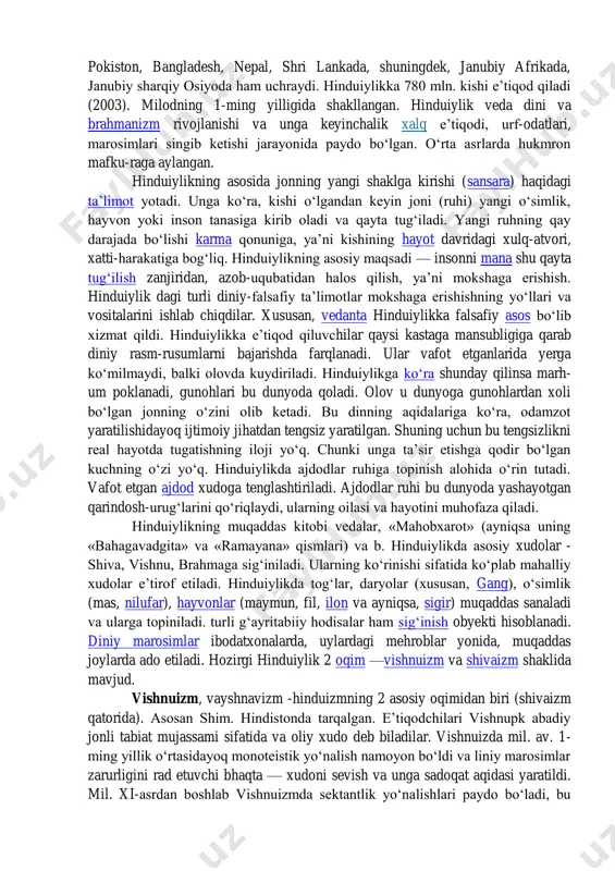 iqishi yoki printsipi bilan bog'liq bo'lgan narsalarni doimo shubha ostiga qo'yadi. braxman mavjudlik yuzaga keladigan universal haqiqat sifatida qaraladi. braxmanizm vedika davrida miloddan avvalgi 1500 yildan boshlangan. miloddan avvalgi 500 dan 500 yilgacha shimoliy hindistonda. hind vodiysidan tashkil topgan hind vodiysi tsivilizatsiyasi aryos (dvoryanlar), o'z jamiyatlarida vedizmni o'rnatdilar. ular marosimlar va ibodatlar orqali tabiatga sig'inishni mashq qildilar. ular sanatana dharmasiga (hayotning abadiy tartibi) ishonishgan. vedalardan braxman g'oyasi, umuminsoniy haqiqat paydo bo'ldi. boshqa tomondan, brahmanizm oriylar tsivilizatsiyasi gang daryosi tomonidan ta'minlanadigan mintaqalarda va hindiston janubiga o'tishda rivojlanganda rivojlanadi. vedizmdan farqli o'laroq, braxmanizm muqaddas vedalar matnlaridan tashqari boshqa kitoblarni ham qabul qildi. dharmashastras qonun kitoblari, afsonaviy epikalar va puranalar (boshqa an'analar, afsonalar, tarixga oid hind adabiyotining keng to'plami) kabi boshqa vedik bo'lmagan kitoblar kabi yozilganlar bu dinning yozma ma'lumotnomalarining bir qismidir. birinchi bosqichda braxman hamma joyda mavjud, abadiy olamshumul haqiqat, harakatlanadigan yoki harakat qilmaydigan hamma narsaning asosiy sababi sifatida qaraladi. yana bir …