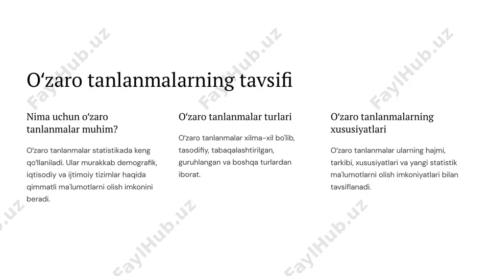 oʻzaro tanlanmalarni statistik jihatdan tadqiq etish - Page 4